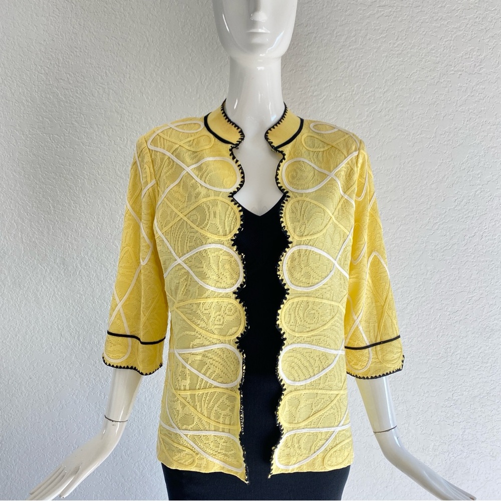Ming Wang Yellow with Black Trim sweater